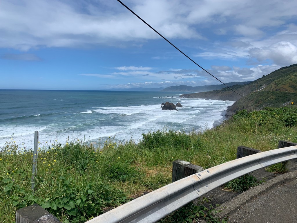 Clouds to the right water to the left