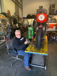 Behind Randy is the balancing device